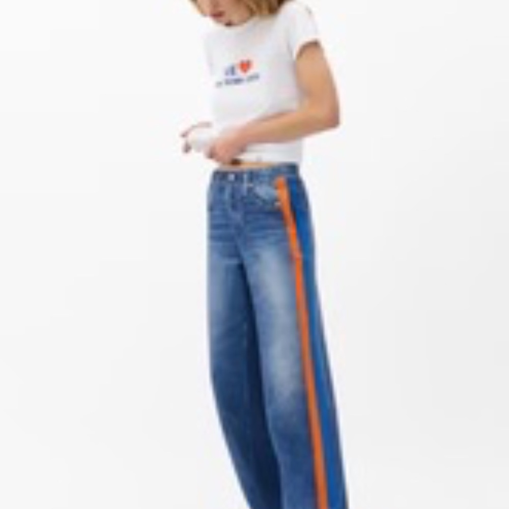 NWT Rag & Bone Miramar Track Pant Orange & Blue Stripe - Sz Small - Picture 2 of 3